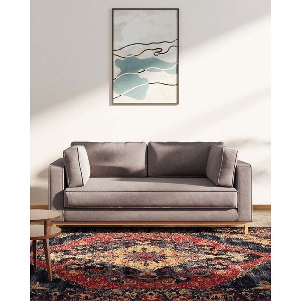 Svetlo rjava žametna sedežna garnitura 192 cm Celerio – Ame Yens-image-1