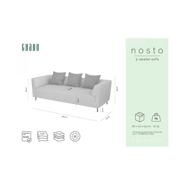 Sivo-bež sedežna garnitura Ghado Nosto-image-3