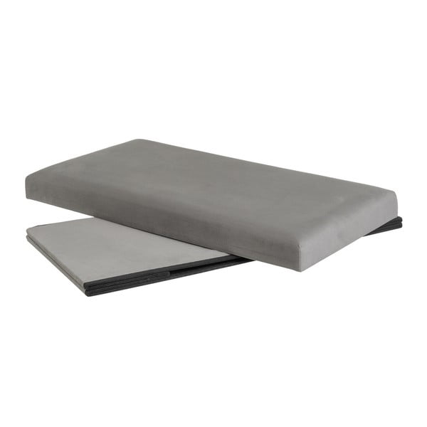 Svetlo siv žameten tabure Estela – Casa Selección-image-2