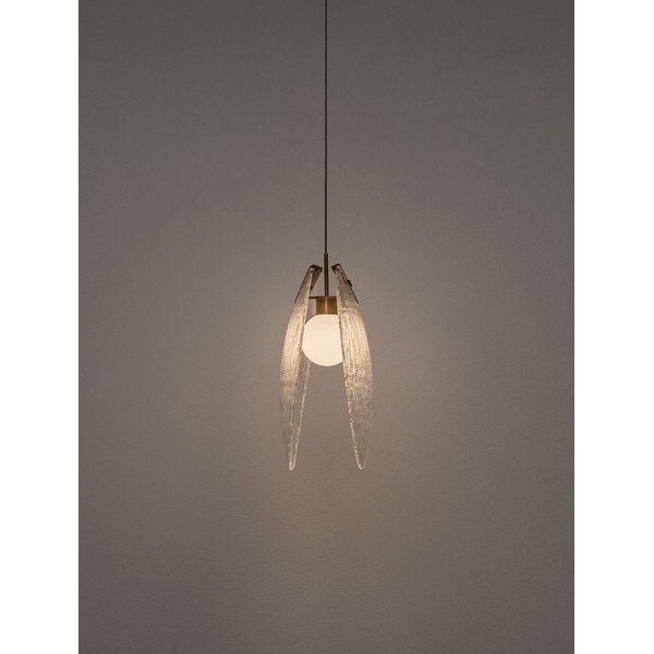 Medeninasta jeklena LED viseča svetilka s steklenim senčilom Shelina – Nova Luce-image-4