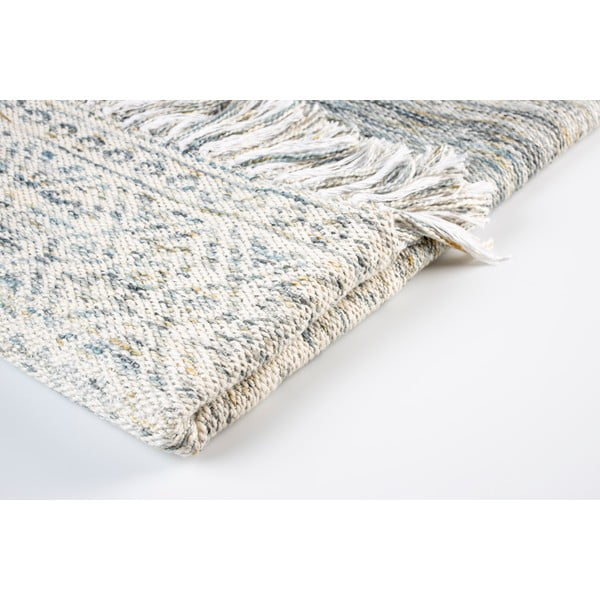 Bombažna pletena odeja White Label Liv Blue, 130 x 170 cm-image-1