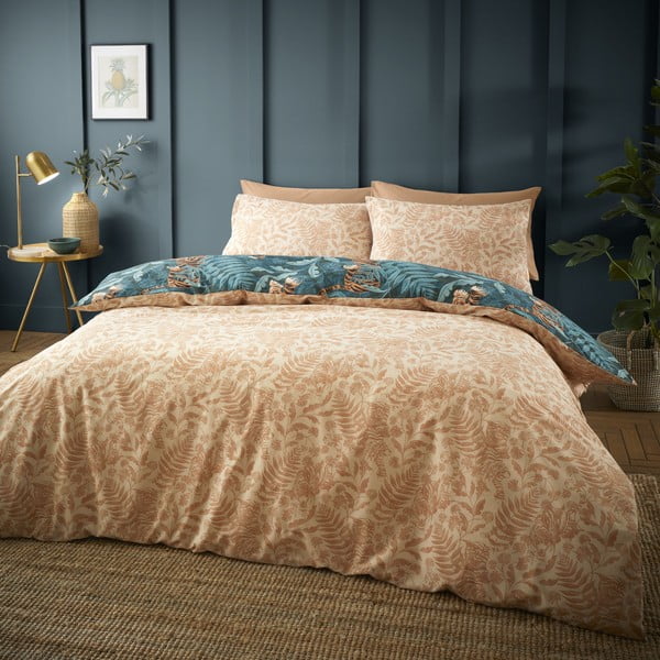 Zelena/rjava enojna posteljnina 135x200 cm Tropic Tiger Leaf – Catherine Lansfield-image-2