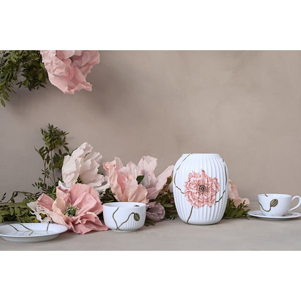 Vaza iz belega porcelana Kähler Design Poppy, višina 21 cm-image-4