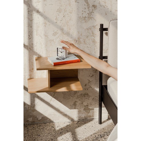 Stenska/s policami nočna omarica v hrastovem dekorju v naravni barvi Tann – noo.ma-image-2