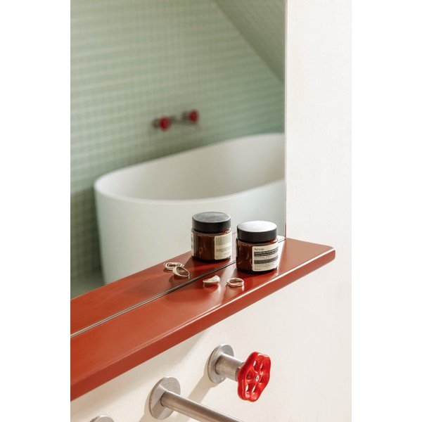 Stensko ogledalo s polico z lesenim okvirjem 50x75 cm Lun – noo.ma-image-2