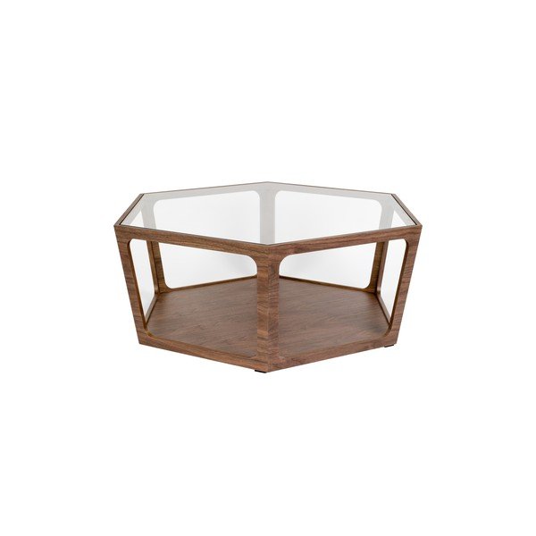 Klubska mizica s stekleno mizno ploščo v temni naravni barvi 80x92,5 cm Sita – Dutchbone-image-2