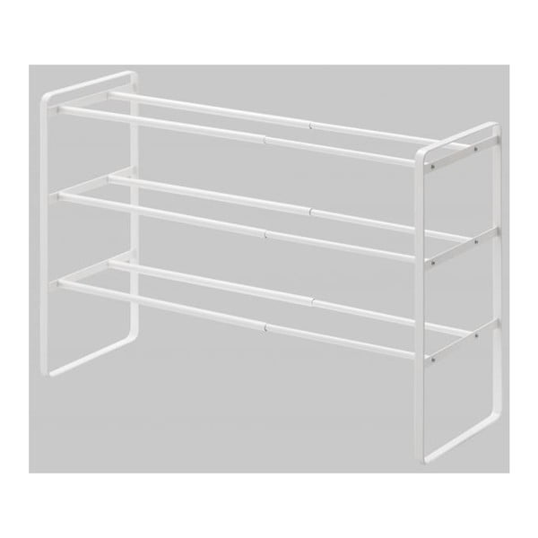 Bela nastavljiva polica za čevlje s 3 nivoji YAMAZAKI Maebashi-image-4