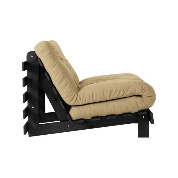 Gorčično rumen fotelj Roots Black Night – Karup Design-image-4