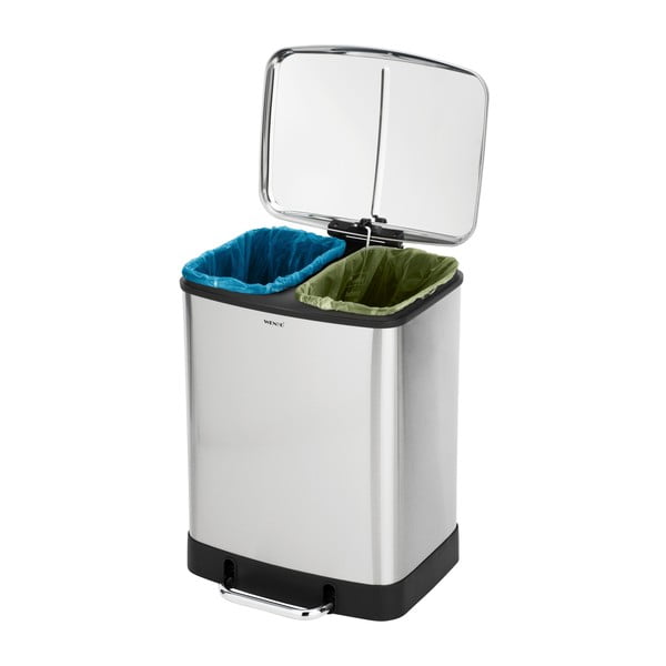 Koš za smeti za ločevanje odpadkov iz nerjavečega jekla 24 l Studio Duo – Wenko