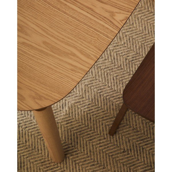 Jedilna miza v jesenovem dekorju 100x100 cm Indara – Kave Home-image-2