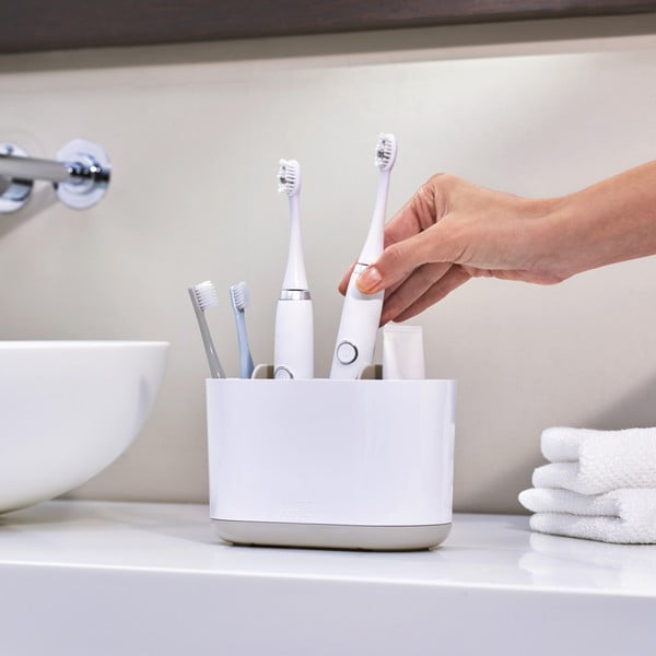 Bel plastičen lonček za zobne ščetke Duo – Joseph Joseph-image-1