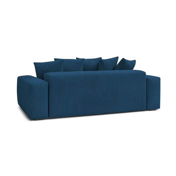 Temno modra sedežna garnitura iz rebrastega žameta 280 cm Voltaire – Bobochic Paris-image-4