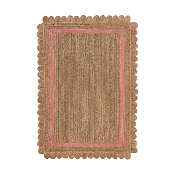 Ročno tkana preproga iz jute v rožnati in naravni barvi 120x170 cm Grace – Flair Rugs