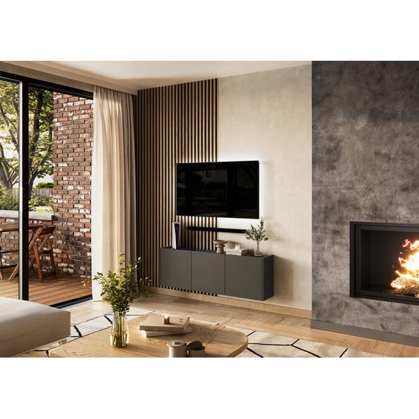 Antracitno siva TV omarica 138x45 cm Piana – Germania-image-4