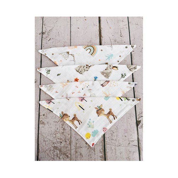 Beli muslinski slinčki v kompletu 4 kos Mila - Lydia&Co-image-3