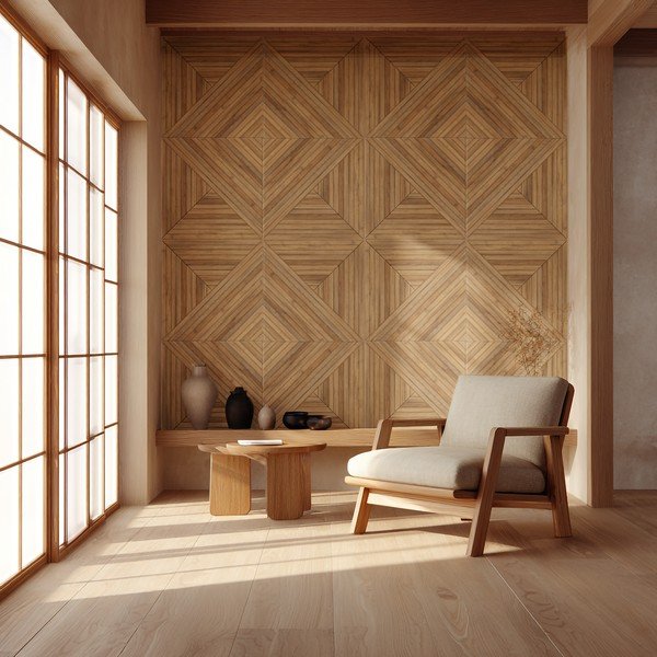 Tekstilni akustični paneli v kompletu 2 ks 60x60 cm Light Timber II – Styler-image-1