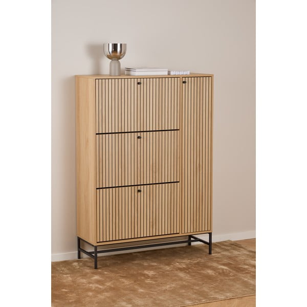 Preklopna omarica za čevlje v hrastovem dekorju v naravni barvi 99x140x35 cm Albany  – Actona-image-1