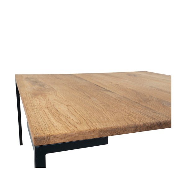 Črna mizica s hrastovo ploščo House Nordic Lugano, 90 x 90 cm-image-2