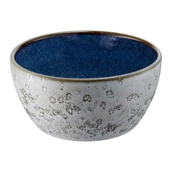 Skleda iz sive keramike z notranjo glazuro v temno modri barvi Bitz Mensa, premer 12 cm