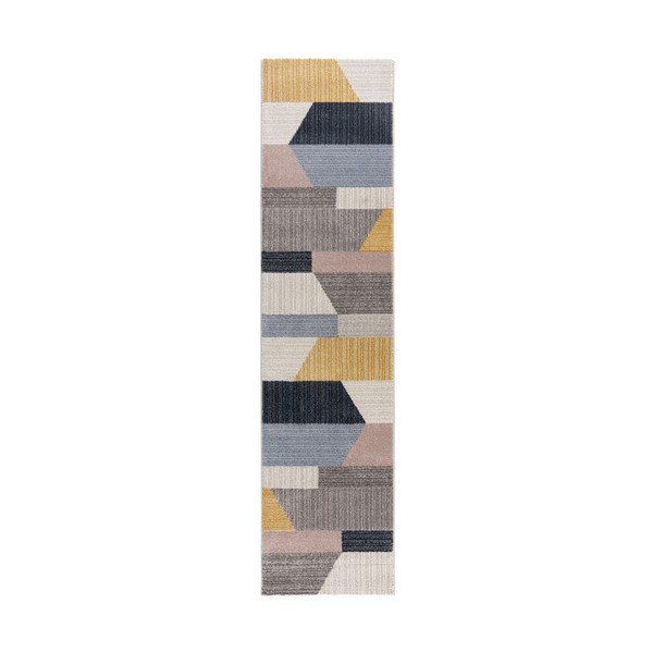 Siva in rumena preproga Flair Rugs Barrio, 60 x 230 cm