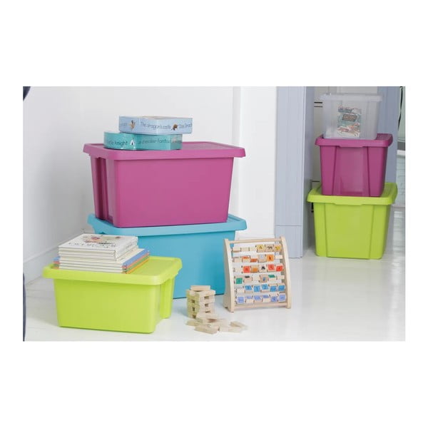 Modra škatla za shranjevanje s pokrovom Curver Essentials, 45 l-image-3