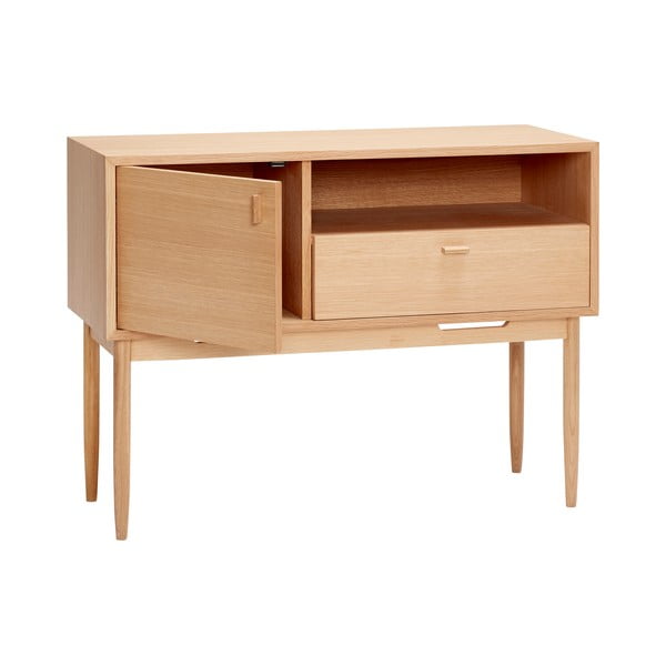 Visoka komoda v hrastovem dekorju 100x75 cm Cube – Hübsch