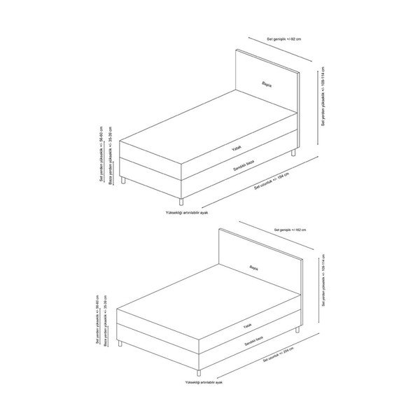 Antracitno siva oblazinjena postelja s prostorom za shranjevanje z letvenim dnom 120x200 cm Vitalia – Kalune Design-image-3