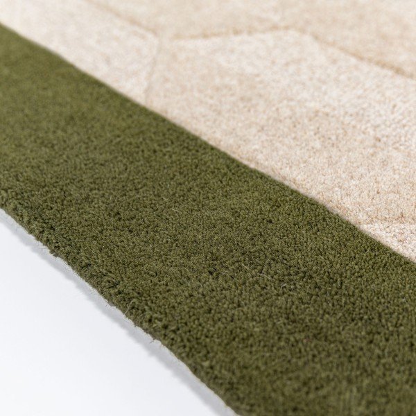 Zelen/v naravni barvi ročno tkan volnen tekač 60x230 cm Apex Border Wool – Flair Rugs-image-2