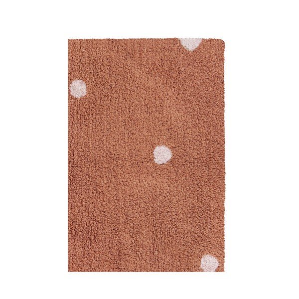 Opečnato oranžna pralna ročno tkana bombažna otroška preproga 100x150 cm Mini Dot Chestnut – Lorena Canals-image-3