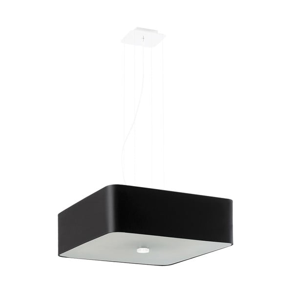 Črna viseča svetilka s senčnikom iz stekla in tekstila Kortez – Nice Lamps
