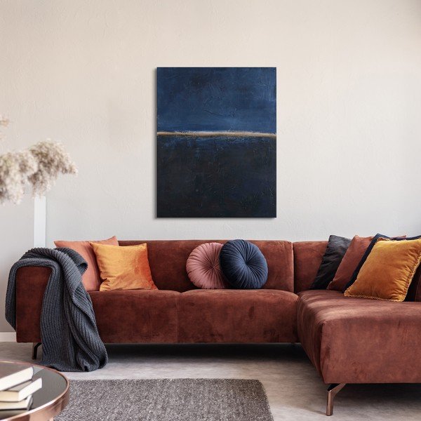 Ročno naslikana slika 78x98 cm Edge Blue   – Malerifabrikken-image-1