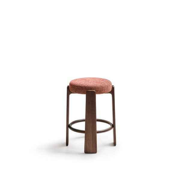 Barski stol iz masivnega jesena v barvi terakote in temni naravni barvi (višina sedeža 65 cm) Granite – Kave Home-image-2