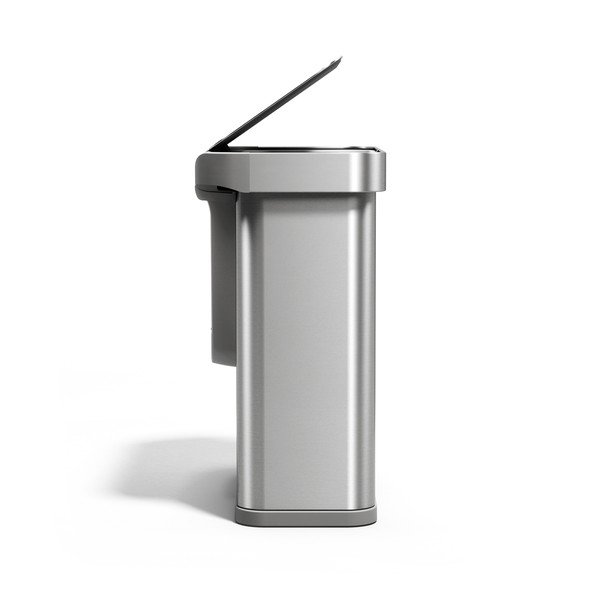 Jeklen koš za smeti 34+24 l za ločevanje odpadkov/brezstični v srebrni barvi Dual Sensor – simplehuman-image-4