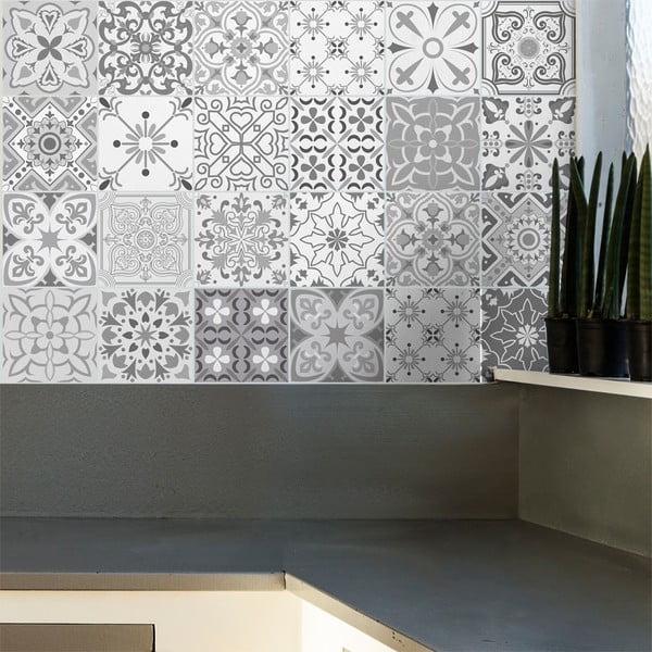 Komplet 24 dekorativnih stenskih nalepk Ambiance Gythio, 10 x 10 cm-image-3