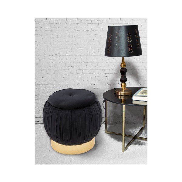 Črni puf s prostorom za shranjevanje Mauro Ferretti Paris, ⌀ 41 cm-image-3