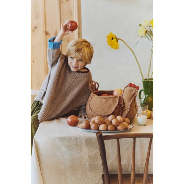 Rjava tekstilna otroška škatla za shranjevanje 48x32x29 cm Chicken Toffee – Lorena Canals-image-1