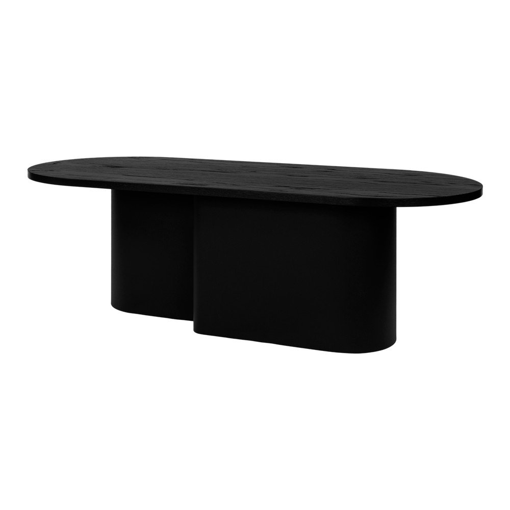 Črna klubska mizica z mizno ploščo v hrastovem dekorju 50x115 cm Looi