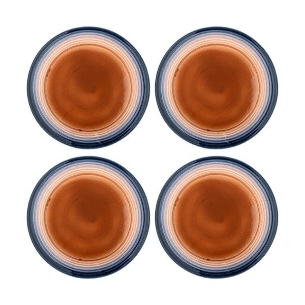 Modri/oranžni krožniki v kompletu 4 ks iz kamenine ø 27 cm Tatum – Bloomingville