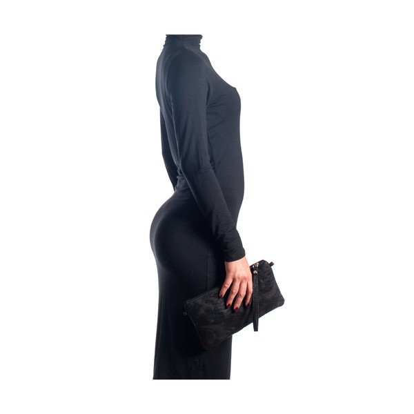 Usnjena torbica Carlita, črna-image-4