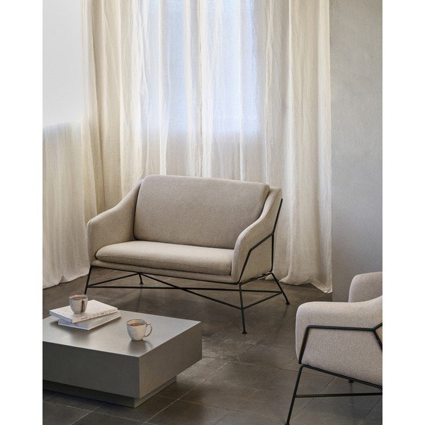 Bež sedežna garnitura 128 cm Brida – Kave Home-image-4