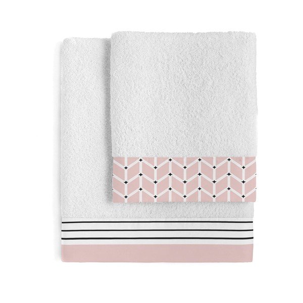 Komplet 2 bombažnih brisač Blanc Blush