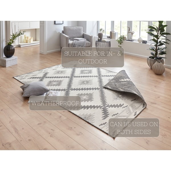 Sivo-krem zunanja preproga NORTHRUGS Malibu, 170 x 120 cm-image-4