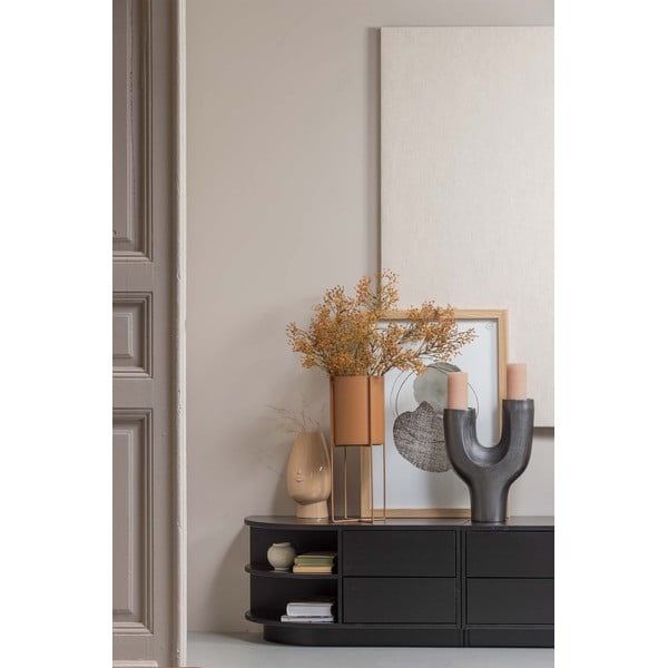 Črn TV komplet iz masivnega bora 206x40 cm Finca – WOOOD-image-1