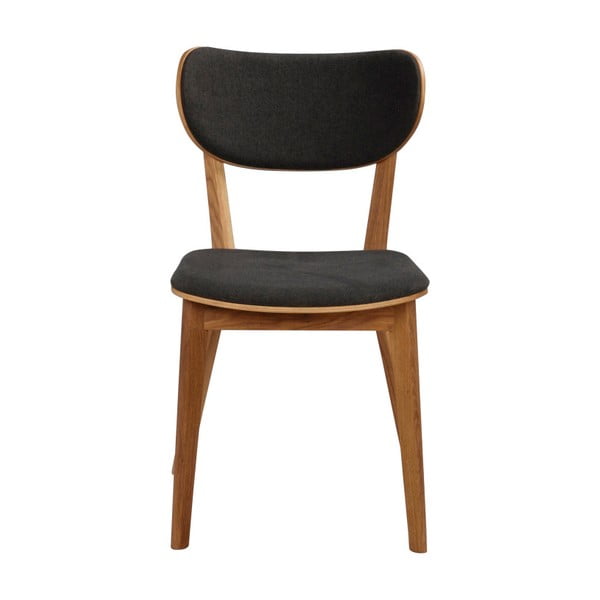 Jedilni stol iz rjavega hrasta s temno sivim sedežem Rowico Cato-image-3