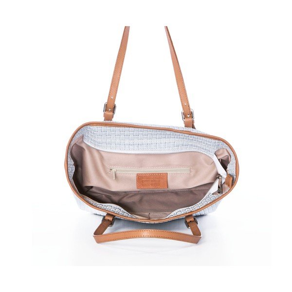 Usnjena torbica Suede White-image-2