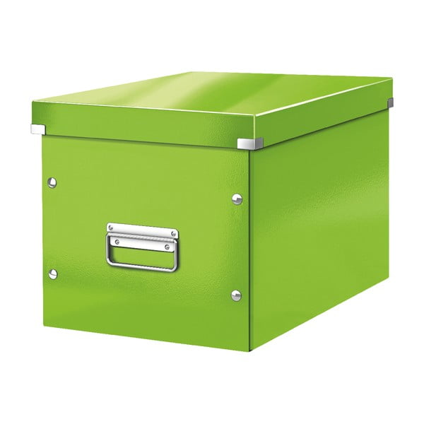 Zelena kartonasta škatla za shranjevanje s pokrovom 32x36x31 cm Click&Store – Leitz
