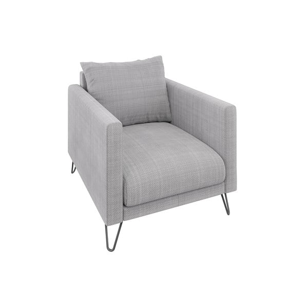 Svetlo siv fotelj iz šenilje Freya – Ropez