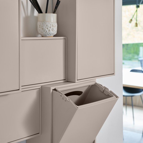 Svetlo siv koš za smeti za ločevanje odpadkov/stenski iz reciklirane plastike Recycling Box – ReCollector-image-3