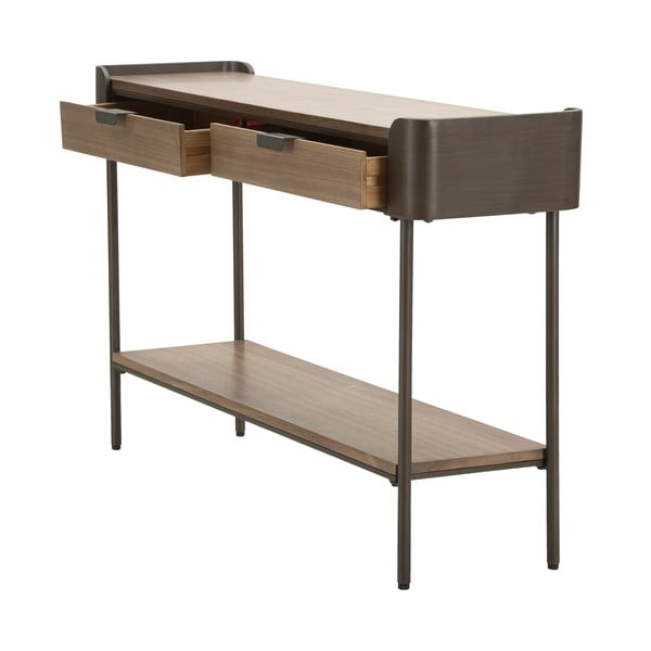 Rjava stranska mizica iz masivne jelke 31x120 cm Toronto – Mauro Ferretti-image-3