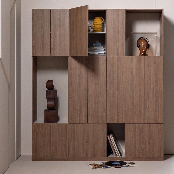 Modularna omara v temni naravni barvi 188x215 cm Build – WOOOD-image-1